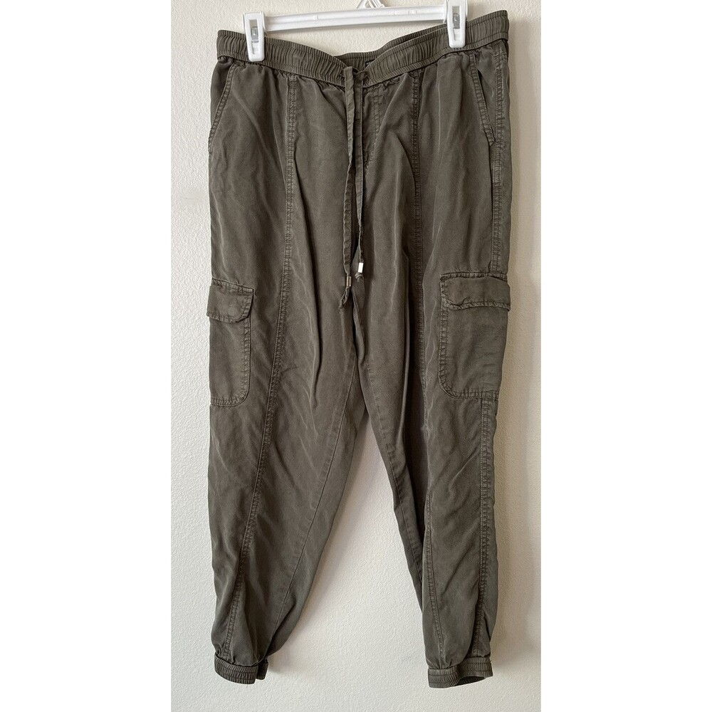 Mossimo Womens Lightweight Jogger Cargo Pants M Army Green Pull On Elastic Waist